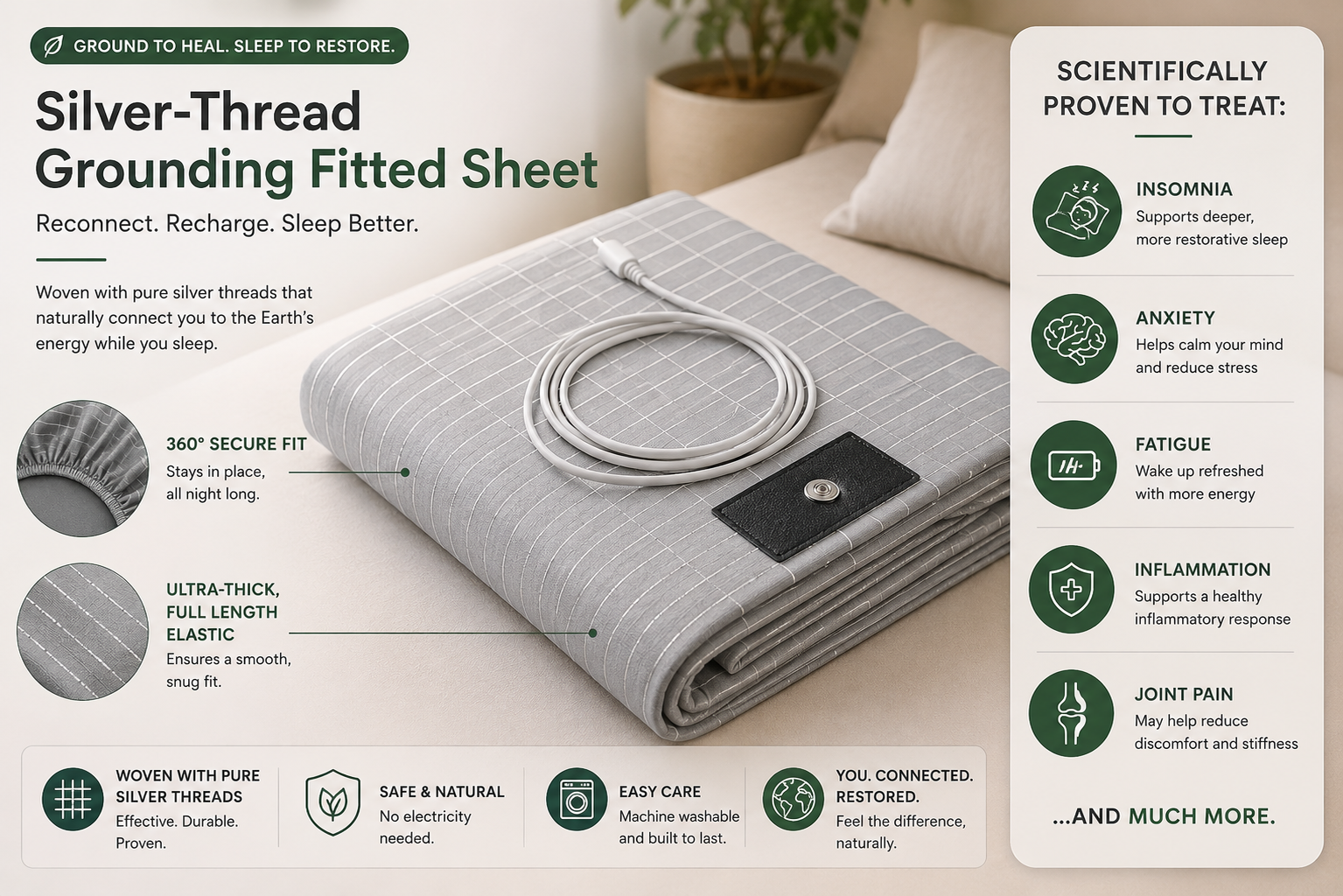 Nuvollia™ Premium Grounding Fitted Sheet