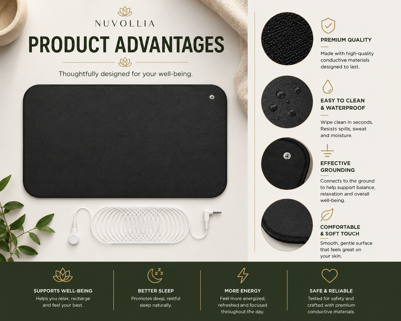Nuvollia™ Premium Grounding Body (Yoga) Mat